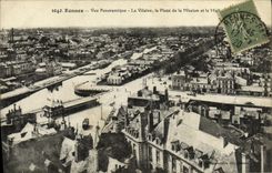 VINTAGE POSTCARD Rennes Panoramic View Unpleasant the Place of the Mission and the Email