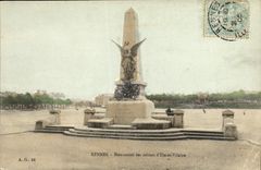 VINTAGE POSTCARD Rennes Monument of the Soldiers D llle and Vilaine