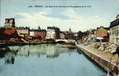 CPA Rennes Le Quai de la Prevalaye et vue generale de la Ville