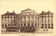 CPA Rennes Le Theatre Tramway Nouvelliste