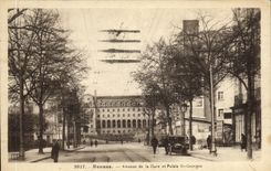 VINTAGE POSTCARD Rennes Avenue of the Station and Palate St Georges