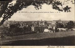 VINTAGE POSTCARD Rennes View taken of the Garden of Thabor