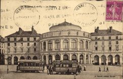 CPA Rennes Le Theatre Tramway Nouvelliste