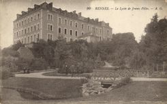 VINTAGE POSTCARD Rennes the College of Young girls