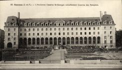 CPA Rennes L Ancienne Caserne St Georges actuellement Caserne des Pompiers Militaria