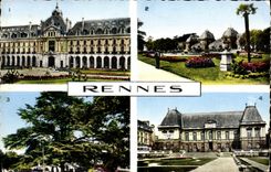 MODERN CARD Rennes Palate the commercial English Garden of Thabor the Cedar Law courts