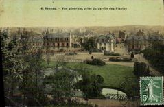 VINTAGE POSTCARD Rennes View taken of the Botanical garden
