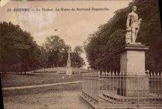 VINTAGE POSTCARD Rennes the thabor the Statue of Bertrand Duguesclin