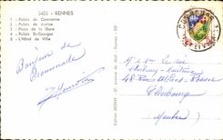 MODERN CARD Rennes Plais of the Trade Law courts Places Station