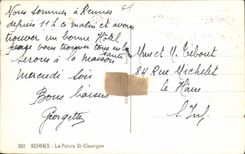 VINTAGE POSTCARD Rennes the Palate St Georges