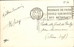 MODERN CARD Rennes Thabor Entered street of Paris