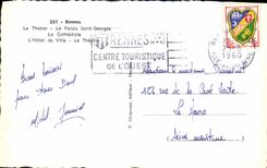 MODERN CARD Rennes Thabor the Holy Palate Georges the Cathedral Town hall the theater