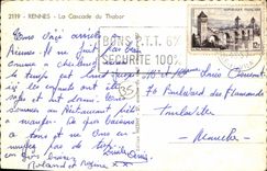 MODERN CARD Rennes the Cascade of Thabor