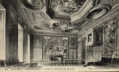 VINTAGE POSTCARD Rennes Law courts Room of the Parliament of Brittany