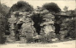 VINTAGE POSTCARD Rennes Thabor the Caves Botanical garden