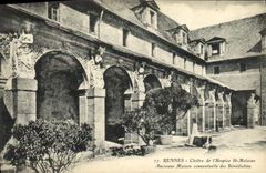 VINTAGE POSTCARD Rennes Cloister of L Old people s home St Melaine Old conventual house of the Benedictines