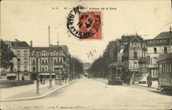 VINTAGE POSTCARD Rennes Avenue of the Station Trams