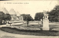 VINTAGE POSTCARD Rennes the Botanical garden Greenhouses