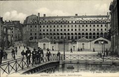 VINTAGE POSTCARD Rennes the Barracks Holy Georges Militaria