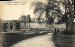 VINTAGE POSTCARD Rennes Botanical garden a corner of the French Garden