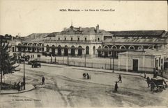 VINTAGE POSTCARD Rennes Train station of L Western State