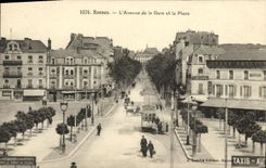 CPA Rennes L Avenue de la Gare et la Place