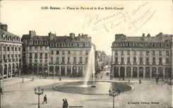 CPA Rennes Place du Palais et la Rue Edith Cawell