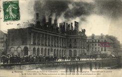 VINTAGE POSTCARD Rennes Sets fire to palate the commercial Post office building and Telegraphes Sets fire to by the lightning