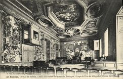 VINTAGE POSTCARD Rennes Law courts room of L old Parliament of Brittany Places of Mrs  Sevigne and D Anne of Brittany
