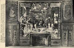 VINTAGE POSTCARD Rennes Law courts Large the Room of the Parliament