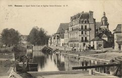 VINTAGE POSTCARD Rennes the Cast Quay and L Church Etienne Saint