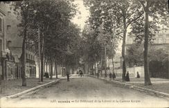 VINTAGE POSTCARD Rennes the boulevard of freedom and the KErgus barracks