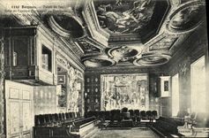 VINTAGE POSTCARD Rennes Law courts Room of L old Parliament of Brittany