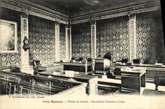 VINTAGE POSTCARD Rennes Law courts Second civil court