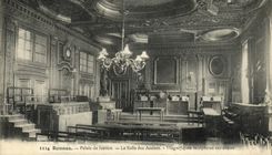 VINTAGE POSTCARD Rennes Law courts the Room Of Bases