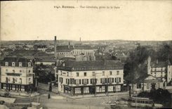 VINTAGE POSTCARD Rennes View Taken of the Station