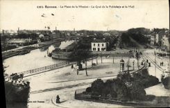 CPA Rennes La Place de la Mission Le Quai de la Prevalaye et le Mail 