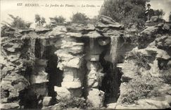 VINTAGE POSTCARD Rennes the Botanical garden the Cave