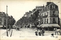 VINTAGE POSTCARD Rennes L Avenue of the Morvan Station says the Rose