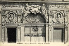 VINTAGE POSTCARD Rennes House Renaissance detail of the frontage