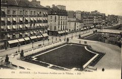 VINTAGE POSTCARD Rennes Nouvaux Gardens On the Unpleasant one