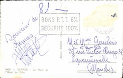 CPM Rennes La Place de L Hotel de Ville