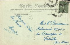 POSTAL Rennes de la VENDIMIA las decoraciones D una de la calle D Estrees feastday