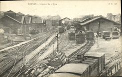 CPA Rennes Interieur de la Gare Trains