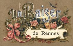 VINTAGE POSTCARD Rennes Kiss