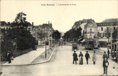 CPA Rennes L Avenue de la Gare Tramway