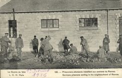 VINTAGE POSTCARD Rennes German Prisoners around Rennes Militaria