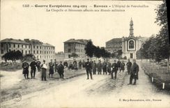 VINTAGE POSTCARD Rennes L Hospital of Pontchaillon the vault and buildings affetces with wound military Militaria