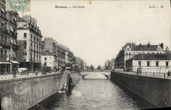 VINTAGE POSTCARD Rennes Quays