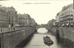 CPA Rennes Les Quais Pris du Pont Berlin Peniche 